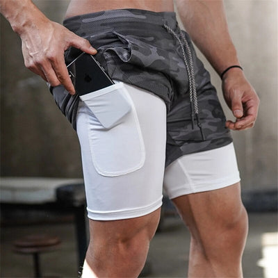 2 In 1 Men Athletic Shorts